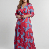 Marie | Maxi dress with flowers and three-quarter sleeves