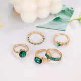 Exquisite Emerald Gold Ring Set Zarina